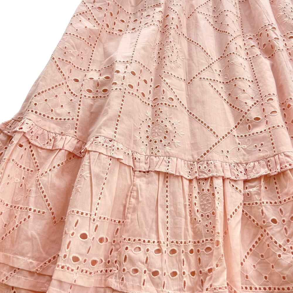 Cleobella Florence Midi Dress in Shell Eyelet Puff Sleeve Organic Cotton S NWT - Picture 13 of 16